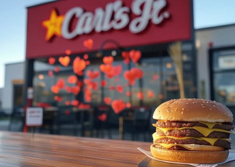 Esta es la increíble promoción que tiene Carl’s Jr para San Valentín. Foto: Creada con IA