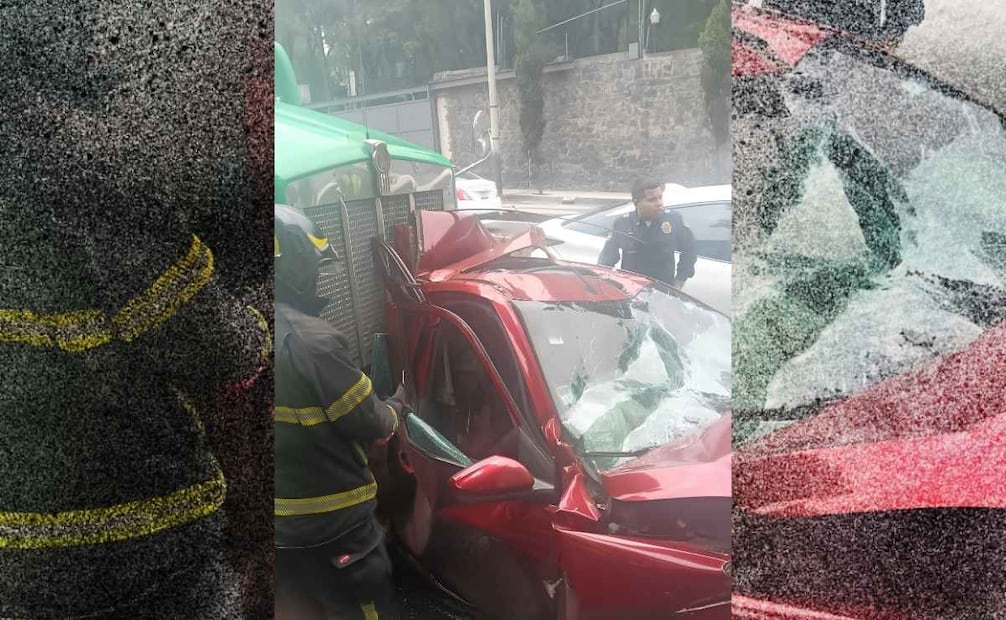 Dos personas resultan lesionadas tras quedar prensadas entre dos tráileres en la alcaldía Miguel Hidalgo. | Foto: Especial.