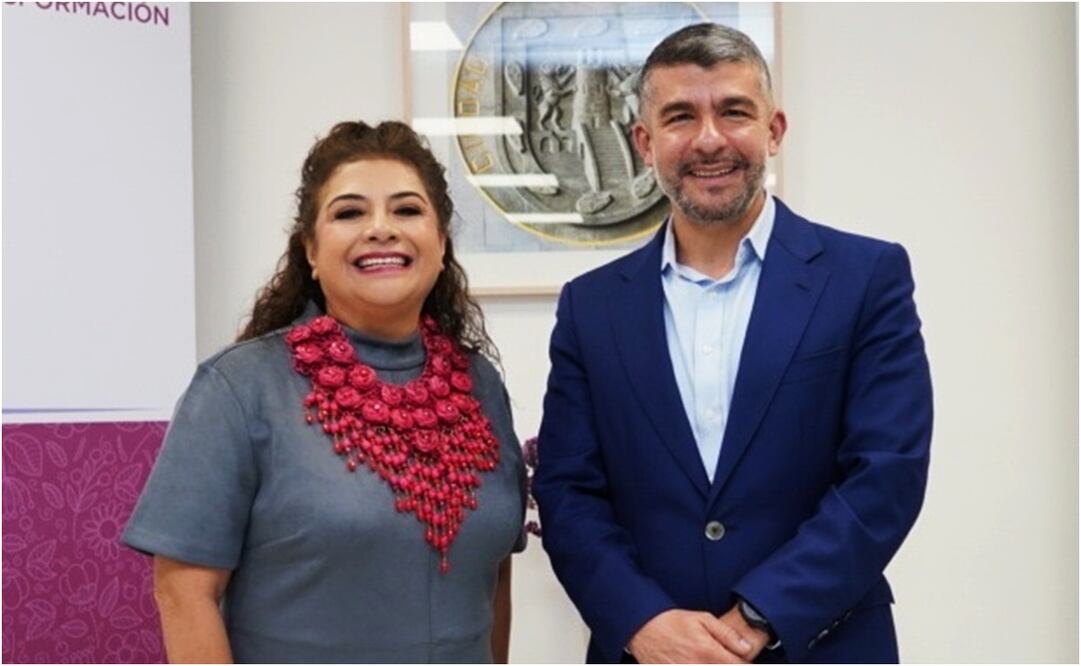 Clara Brugada, jefa de Gobierno electa y  el alcalde de Miguel Hidalgo, Mauricio Tabe. Foto: Especial