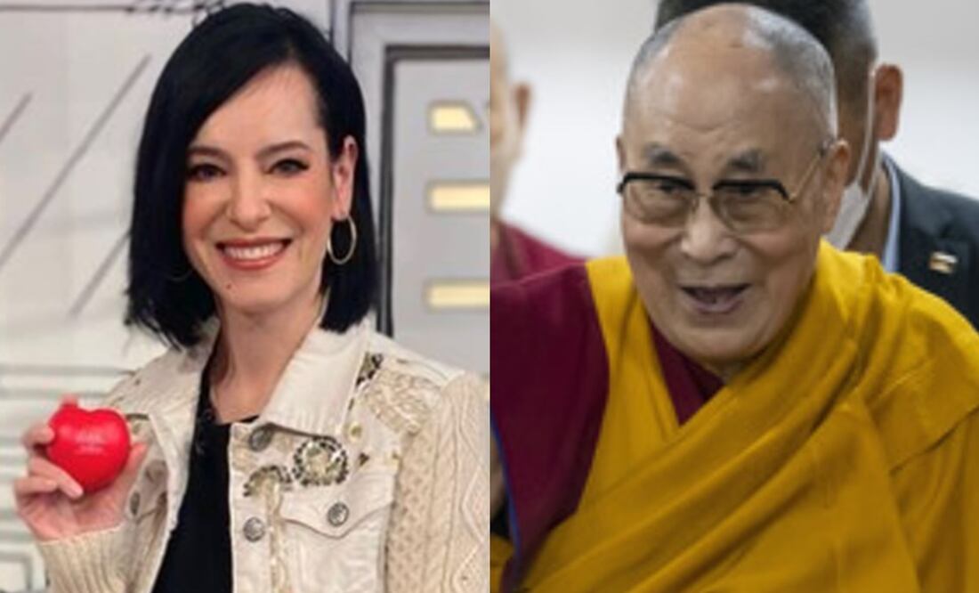 La actriz Gaby Platas da su postura sobre el polémico clip en el que el Dalai Lama besa a un menor. Foto: Vía Instagram @gabyplatas/ AP/Ashwini Bhatia, Archivo EL UNIVERSAL.