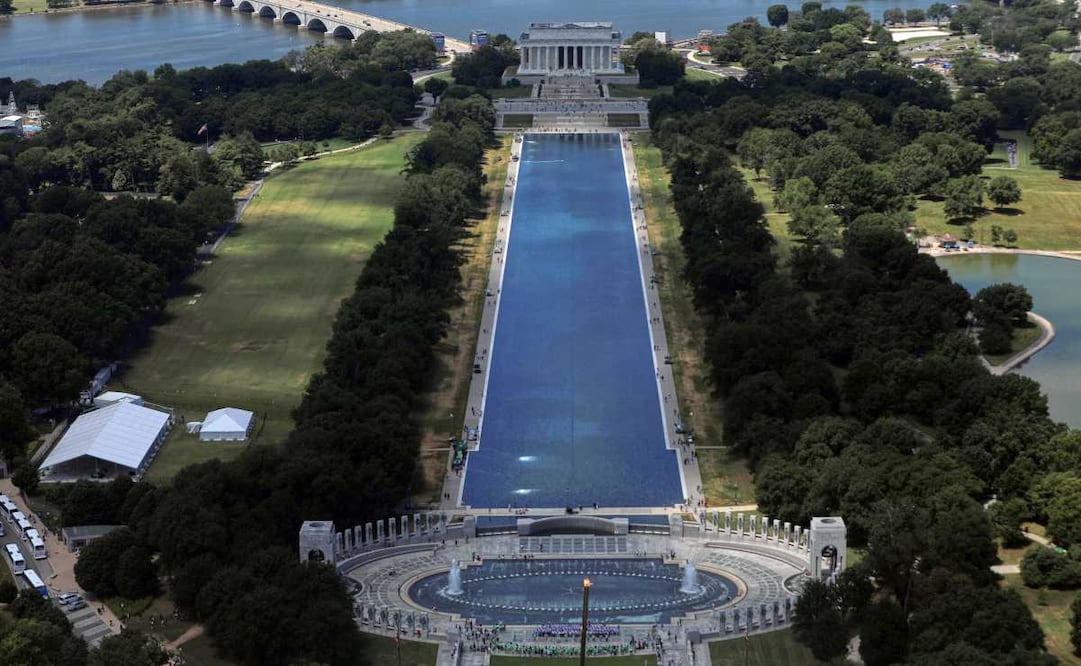 El Monumento a Lincoln, el Estanque Reflectante y el Monumento a Washington en Washington el 24 de junio del 2026. Foto: AP
