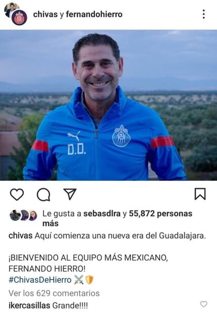 Iker Casillas da su voto de confianza a Fernando Hierro en Chivas