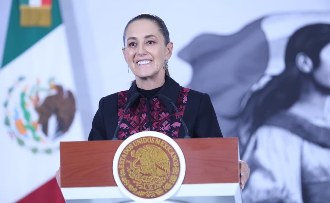 La presidenta Claudia Sheinbaum en la “Mañanera del Pueblo” del 14 de julio de 2026 en Palacio Nacional. Foto: Luis Camacho/ EL UNIVERSAL