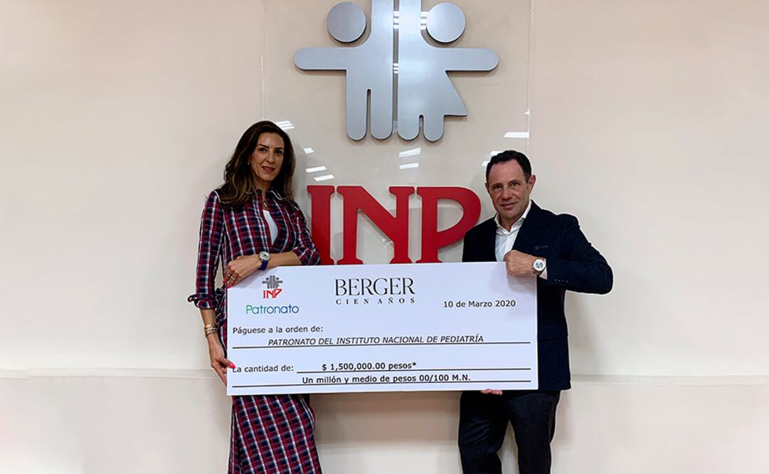 Entrega del donativo de Berger a beneficio del Patronato del INP.