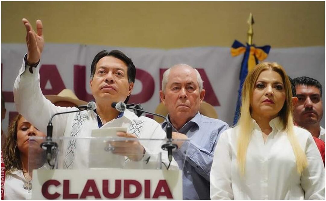 Mario Delgado junto a Claudia Delgadillo. Foto: Tomada de X