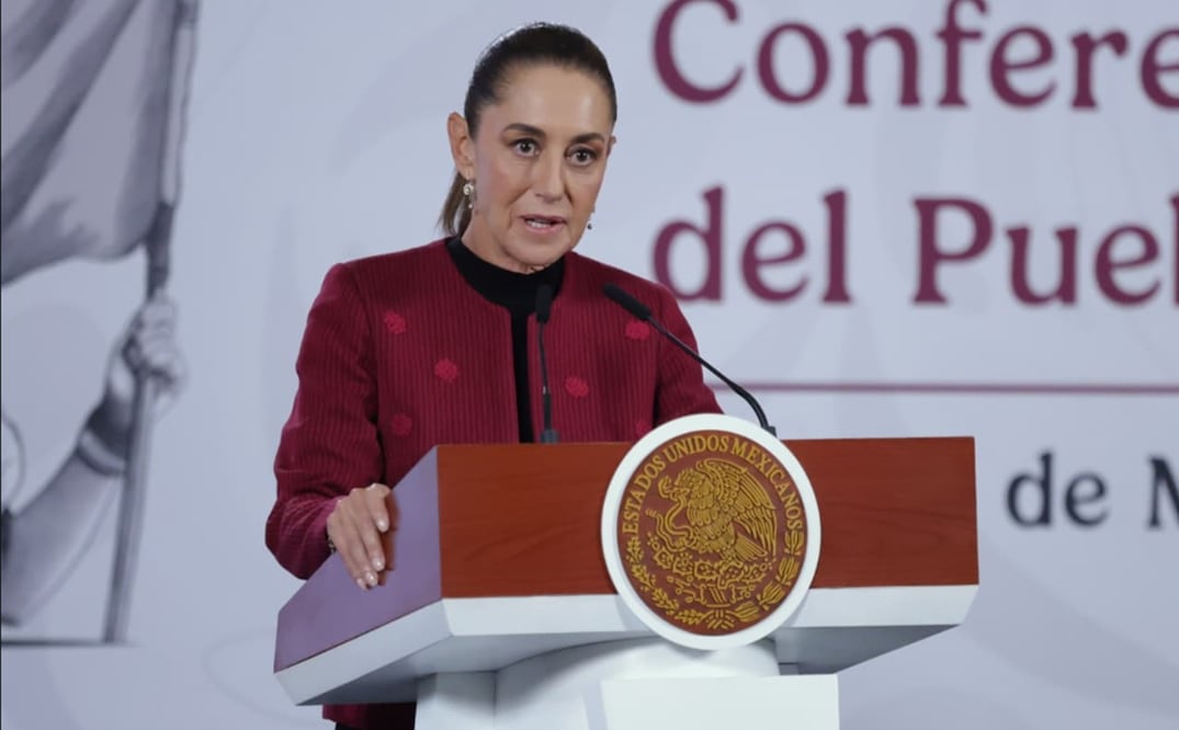 La presidenta Claudia Sheinbaum durante la mañanera del martes 9 de diciembre de 2025. Foto: Fernanda Rojas/EL UNIVERSAL