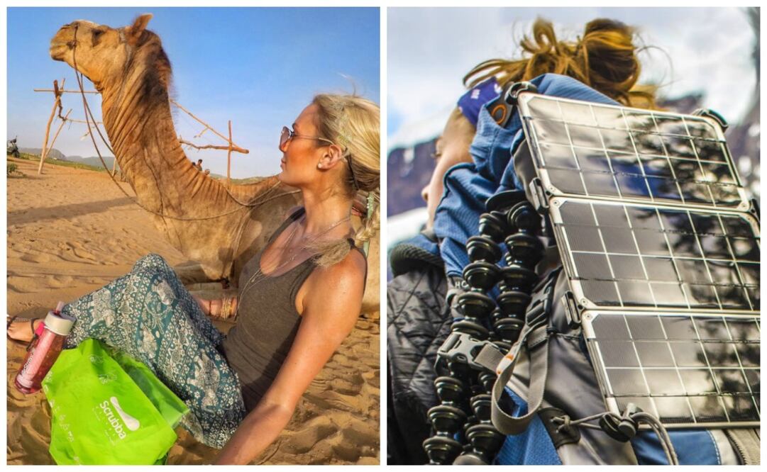 Mochila con celdas solares para hacer funcionar una computadora por 40 minutos.