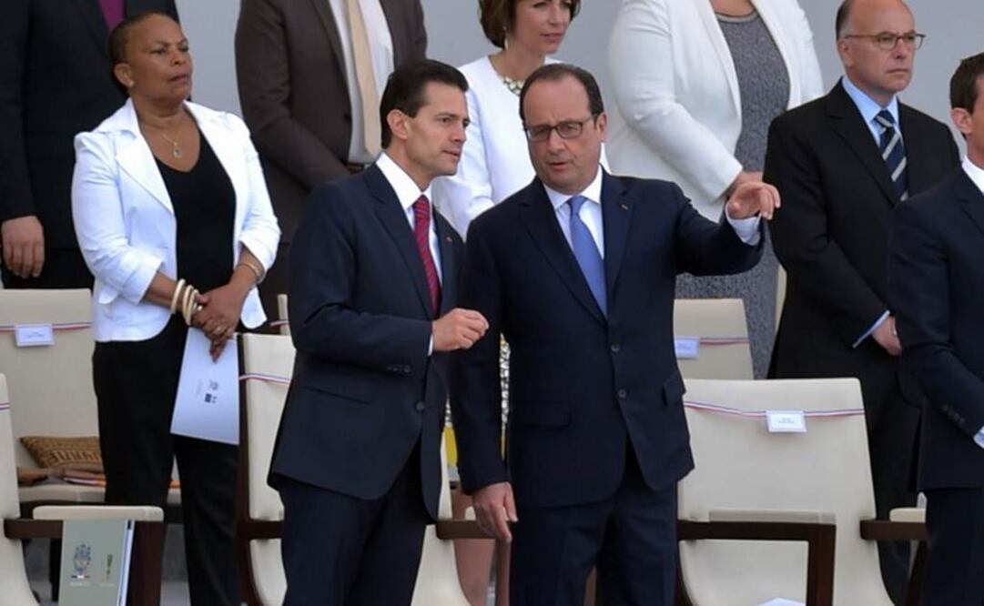 El presidente Francois Hollande encabezó el festejo acompañado por Enrique Peña Nieto./Especial