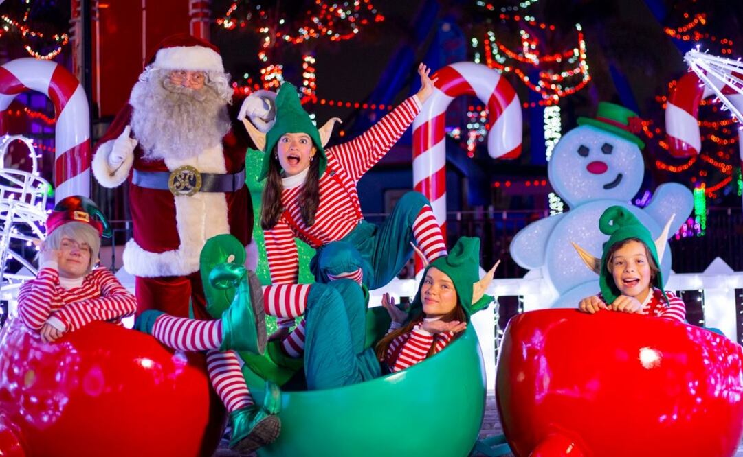 Por primera vez, la Navidad ilumina la sede de Six Flags en Oaxtepec. Foto: Six Flags México