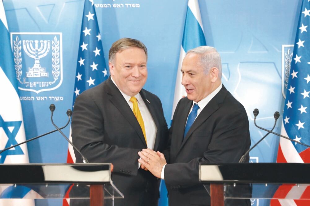 Encuentro. Mike Pompeo se reunió con el primer ministro israelí, Benjamin Netanyahu en Tel Aviv.