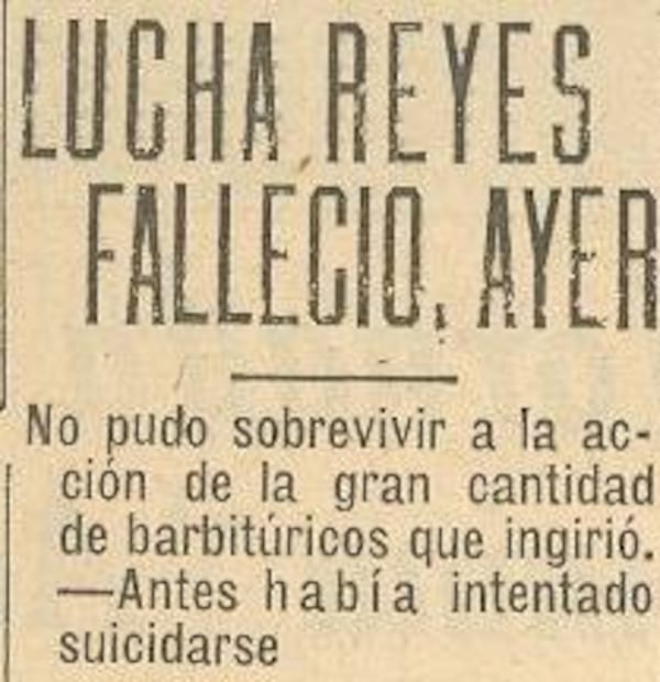 Anuncian muerte de la cantante Lucha Reyes el 25 de junio de 1944. Hemeroteca EL UNIVERSAL.