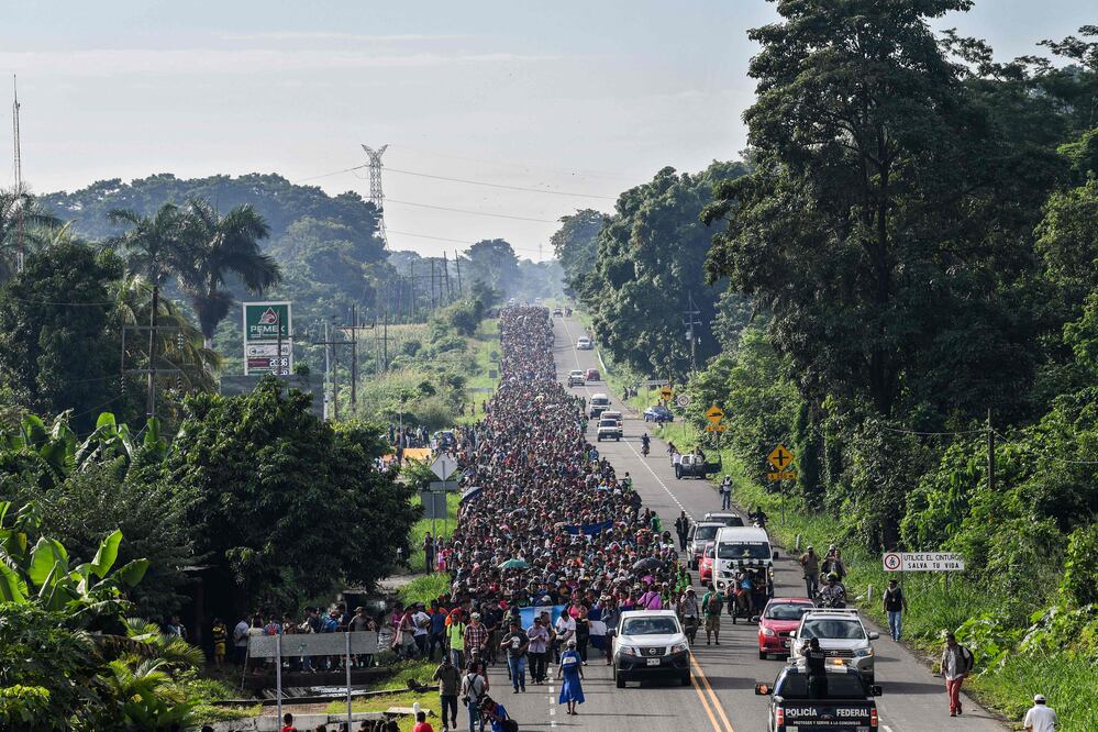 Caravana migrante. Foto: AFP