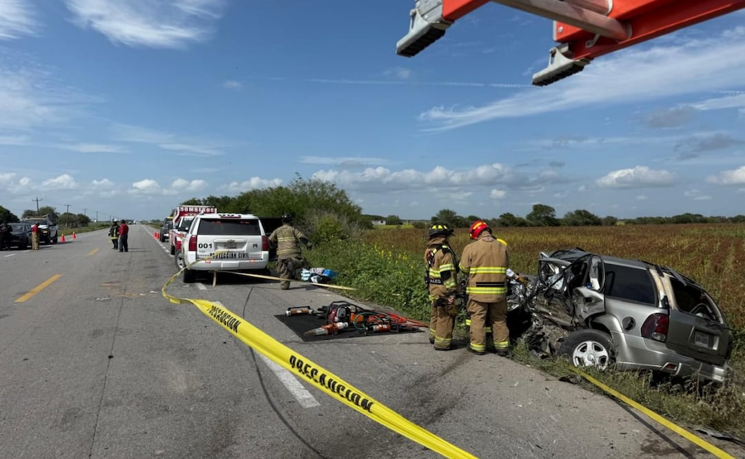 Choque en carretera Victoria-Matamoros; mueren cuatro personas y varias más resultan heridas. Foto: Especial