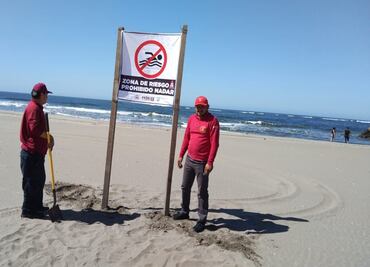 Cierran playas de Guasave, Sinaloa por fuerte oleaje; solo permiten caminar por la arena en zona turística