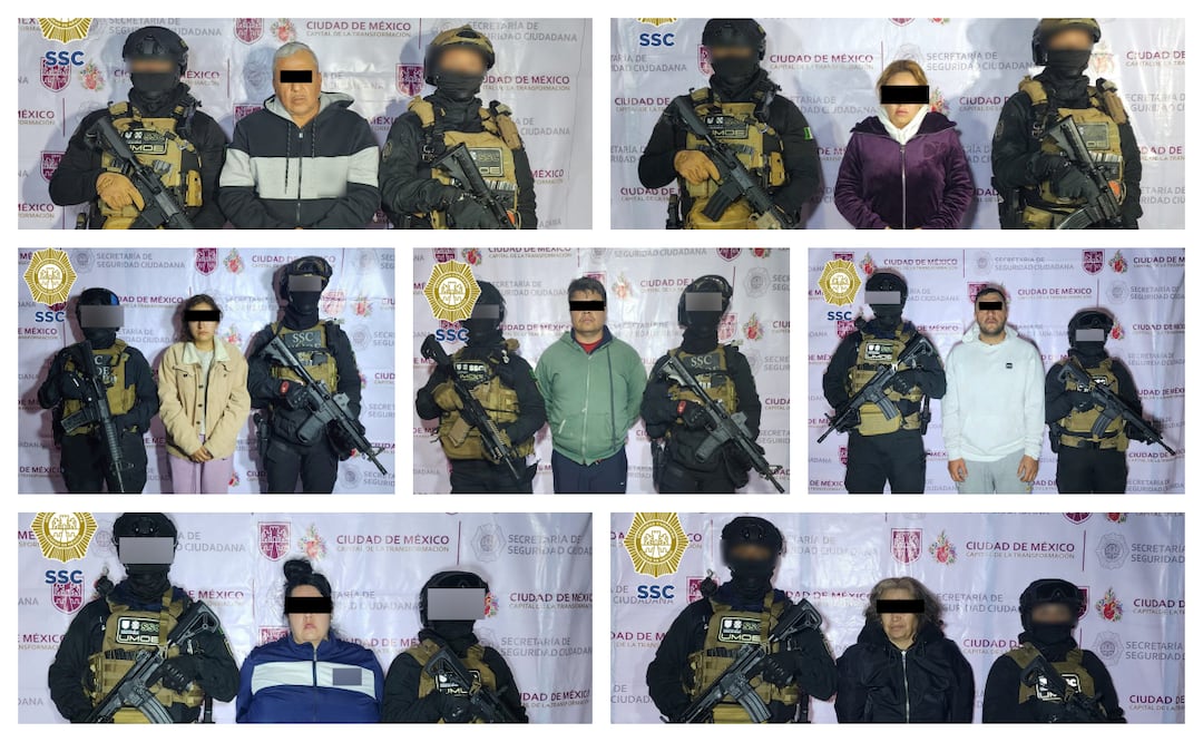 Detienen a siete presuntos integrantes de la Unión Tepito en operativos simultáneos en cuatro alcaldías de CDMX. Foto: Especial