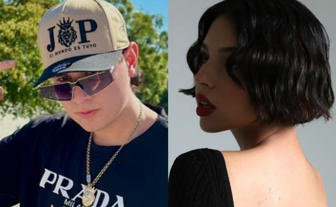 Ángela Aguilar y Jeypy, cantante de Los Recoditos. Fotos: Instagram oficial.