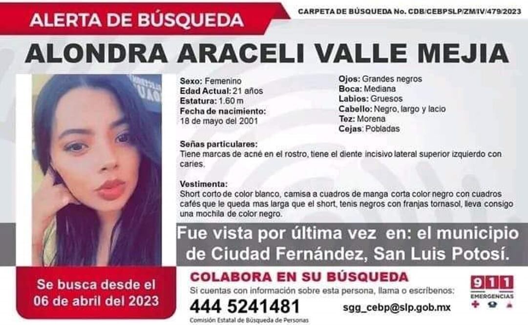 Buscan a Alondra Araceli Valle en SLP