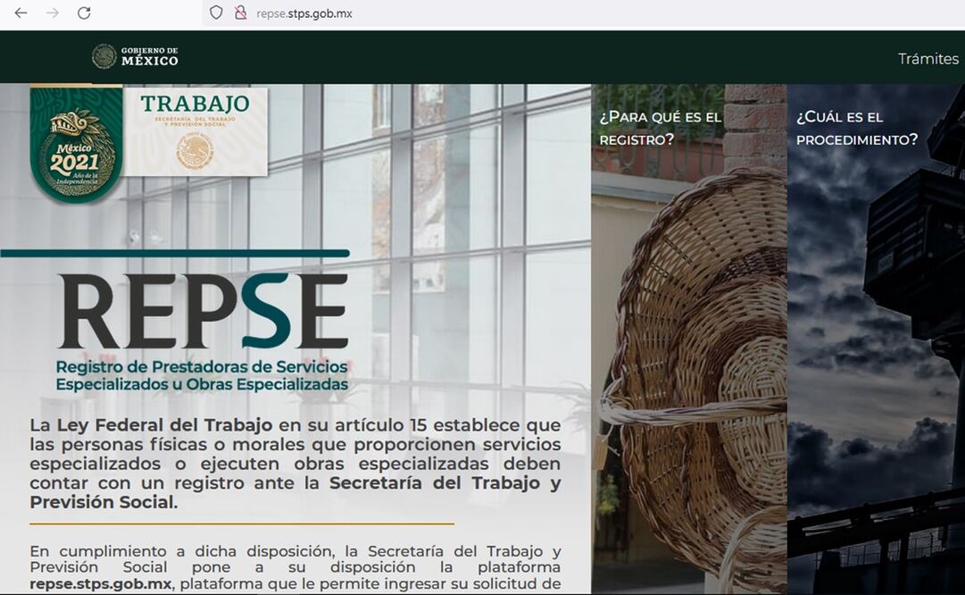 Foto: captura de pantalla de http://repse.stps.gob.mx/