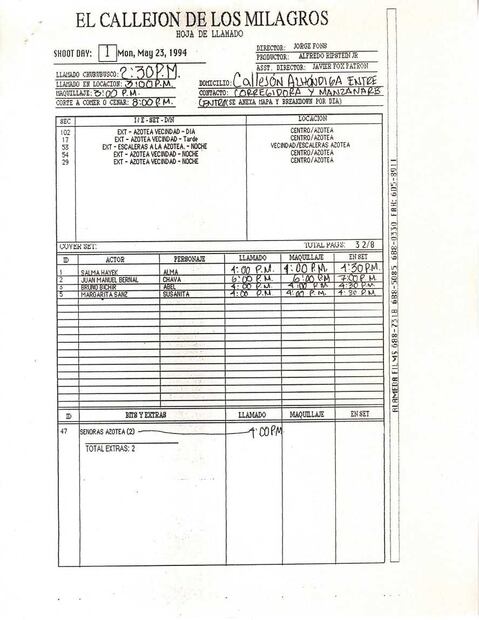 Histórico del primer llamado, fechado en mayo de 1994. Foto: Alameda Films