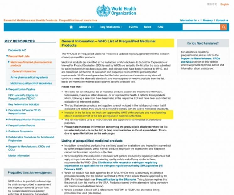 Documento de la OMS confirma que no avala medicinas de AMLO