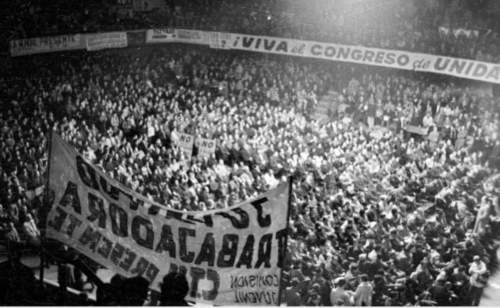 Congreso de la Central de Trabajadores del Uruguay (CTU). Palacio Peñarol. 17 de julio de 1963. Foto: Aurelio González / Diario El Popular, obtenida del Centro de Fotografía de Montevideo
