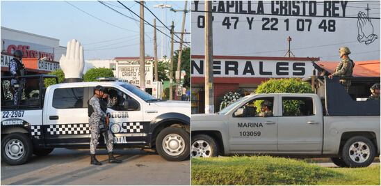 Policía Estatal de Veracruz y marinos custodian velorio de Valeria Medel