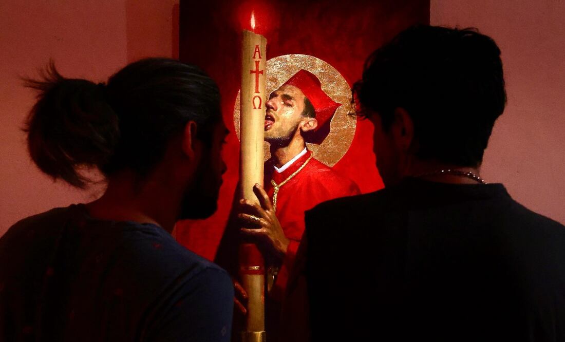 Exposición La Venida del Señor de Fabián Cháirez en la Academia de San Carlos del Centro Histórico. Foto: Berenice Fregoso/ EL UNIVERSAL