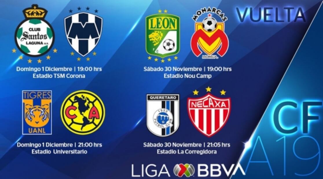 Listos los horarios para los cuartos de final de la Liguilla