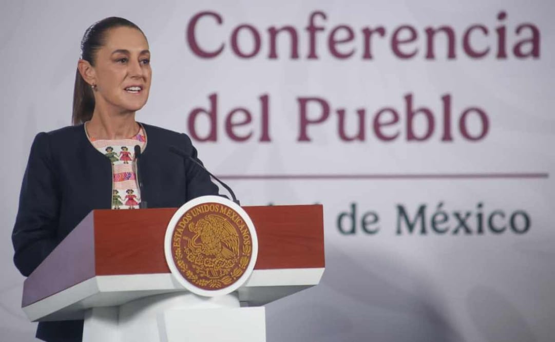 La presidenta Claudia Sheinbaum durante la mañanera del 4 de diciembre del 2025. Foto: Luis Camacho / EL UNIVERSAL