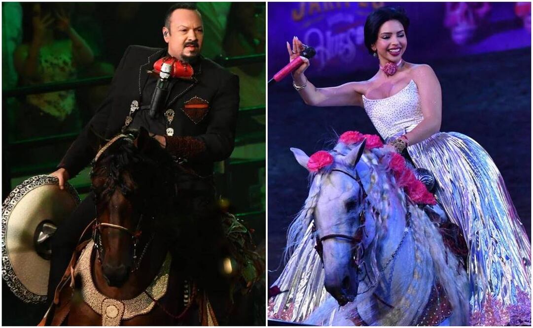 Pepe Aguilar y su hija Ángela durante el concierto que ofrecieron en el Crypto Arena, en Los Ángeles, California. Fotos: Instagram cryptocomarena