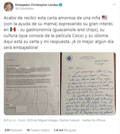 "Mi hermano ama el guacamole"; la carta de una niña que enterneció al embajador Landau 
