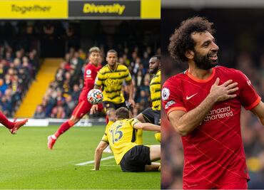 Mohamed Salah anota golazo en la goleada de Liverpool a Watford