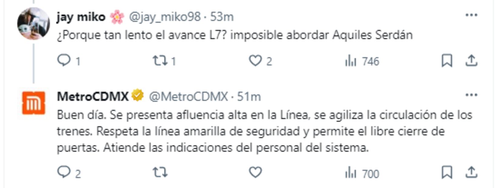 Línea 7 del Metro. Foto: Especial