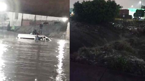 Lluvia colapsó Periférico Norte y desbordó los ríos Hondo y Chico en Naucalpan