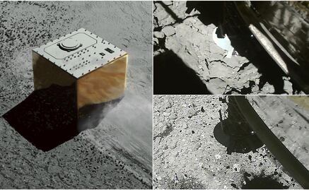Histórico, sonda japonesa toma muestras subterráneas de un asteroide