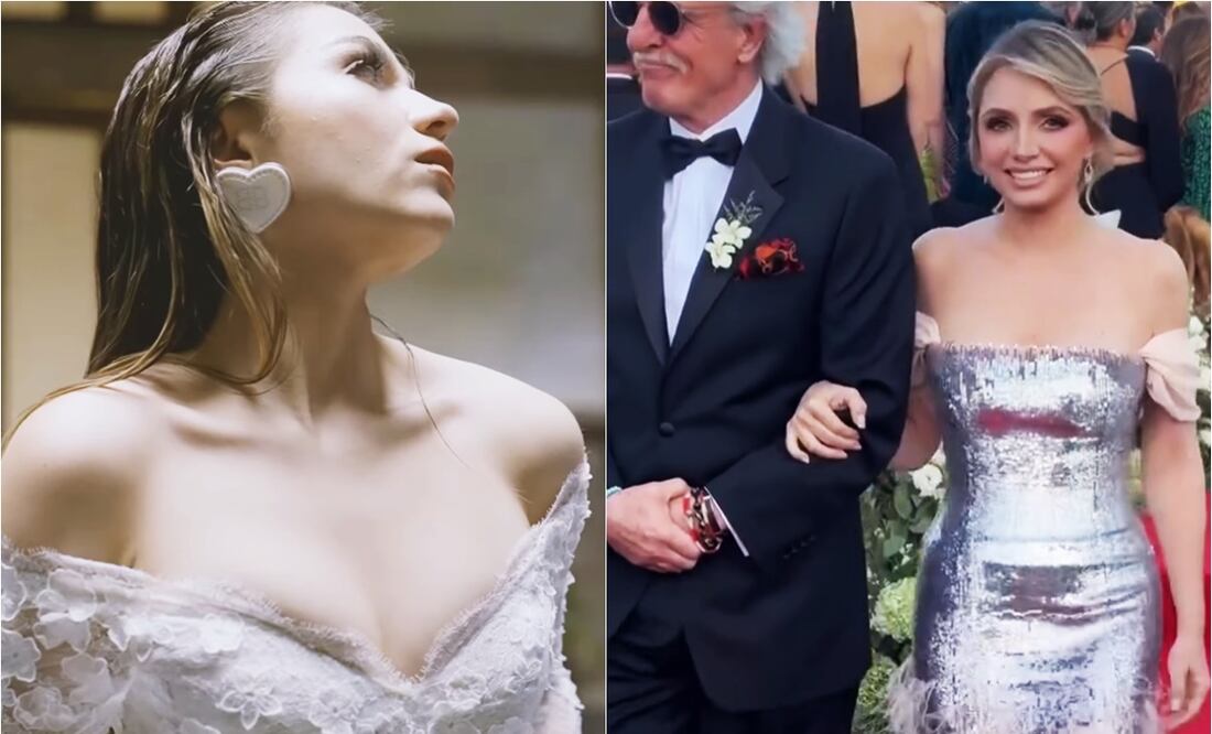 Angélica Rivera, madre de Sofía Castro, durante la boda religiosa de la actriz.
Fotos: Instagram