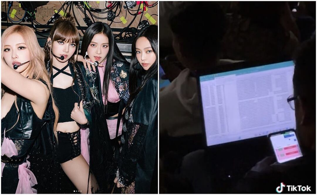Captan a papá trabajando en concierto de Blackpink. / Foto: Instagram Blackpink y captura de video TikTok