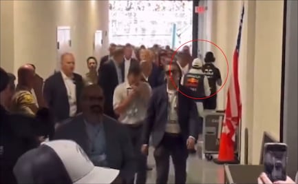 Así fue como Checo Pérez ignoró a Donald Trump y brincó a su seguridad para poder pasar a la pista