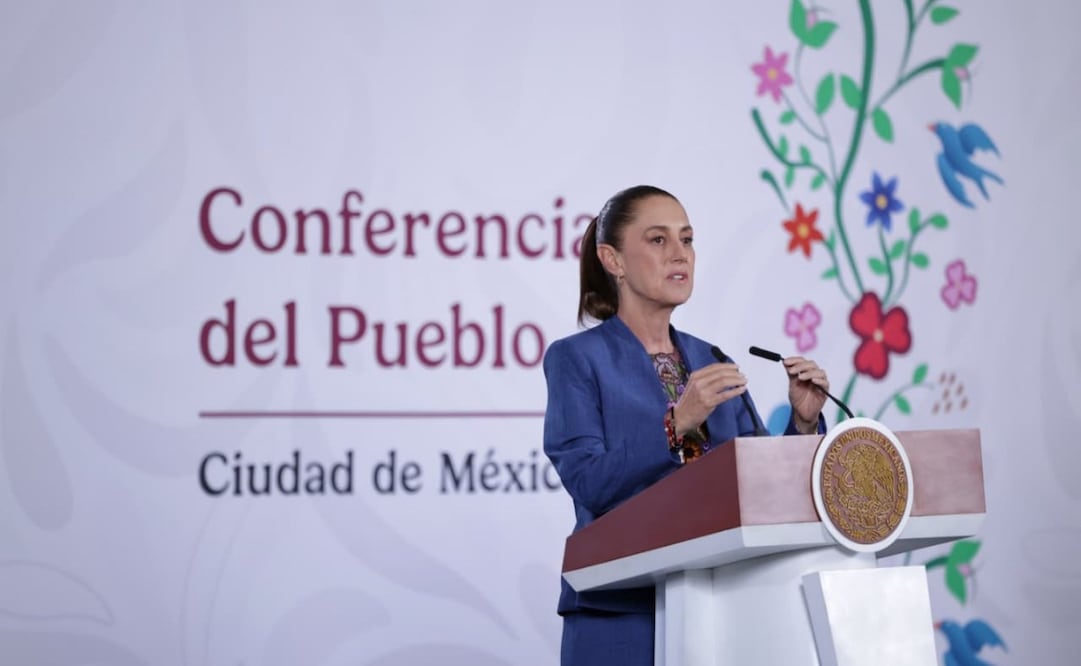 La presidenta Claudia Sheinbaum Pardo en la “Mañanera del Pueblo” del 27 de mayo de 2026 en Palacio Nacional. Foto: Fernanda Rojas/ EL UNIVERSAL
