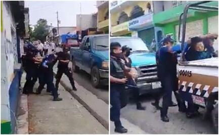 Captan a policías golpeando a presunto asaltante en Chiapas