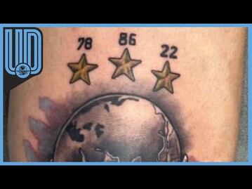 Emiliano 'Dibu' Martínez presume nuevo tatuaje de la Copa del Mundo