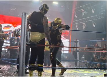 Tinieblas Jr. y Cibernético 'madrugan' a Pirata Morgan e hijo del Solitario para cosechar el triunfo; función de 'Rock & Luchas' en La Maraka