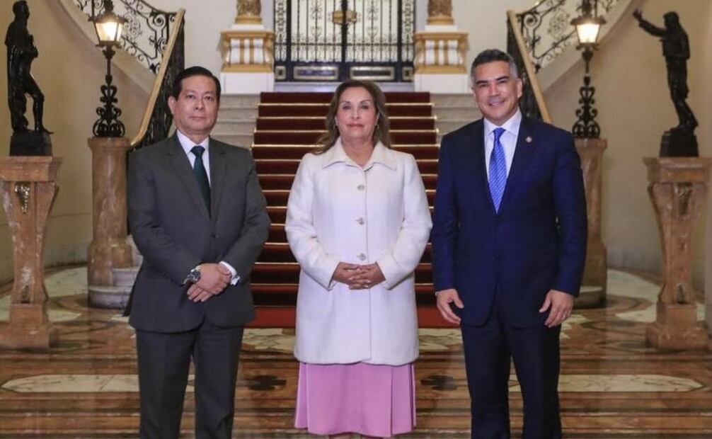 El priista Alito Moreno se reúne con Dina Boluarte, presidenta de Perú este lunes 8 de septiembre de 2025. Foto: Especial