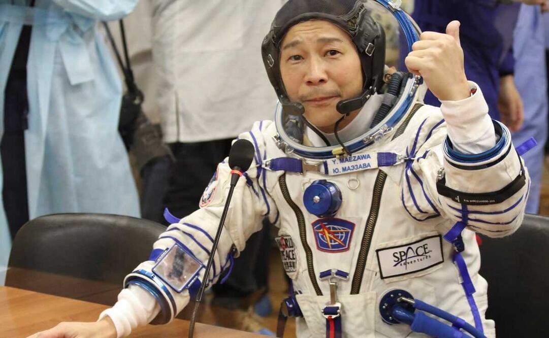 El empresario japonés Yusaku Maezawa. Foto:  EFE/EPA/ROSCOSMOS PRESS SERVICE 