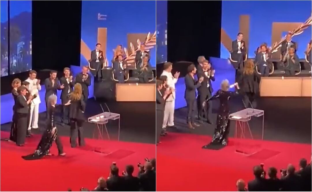 Jane Fonda dejó con la boca abierta a todos los espectadores que ovacionaron a Justine Triet. Foto: Twitter. @larwoolf