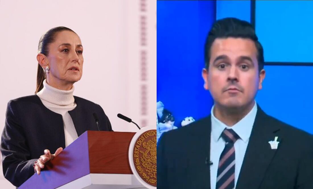 La presidenta Claudia Sheinbaum llamó a que se le regresen su programa a Gustavo Macalpin, conductor de noticias del canal 66 de Mexicali. Foto: Archivo