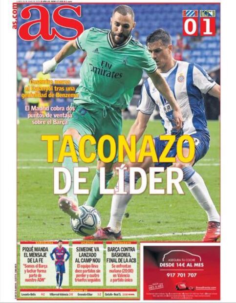 La genialidad de Benzema roba las portadas