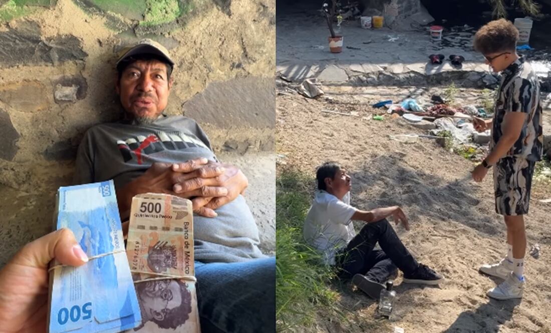 HotSpanish regala 100 mil pesos a vagabundo y se lo gasta en un día. Foto: Captura de video