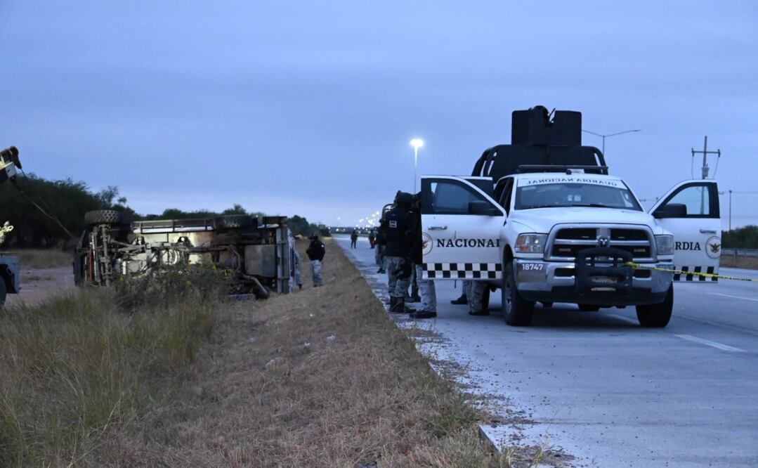 Vehículo de la Guardia Nacional que sufre accidente. Foto: Especial