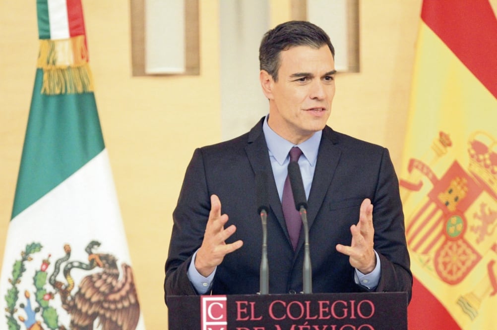 En el Colegio de México, el presidente Pedro Sánchez Pérez-Castejón, destacó la situación actual de los ciudadanos venezolanos. Foto: EFE  
